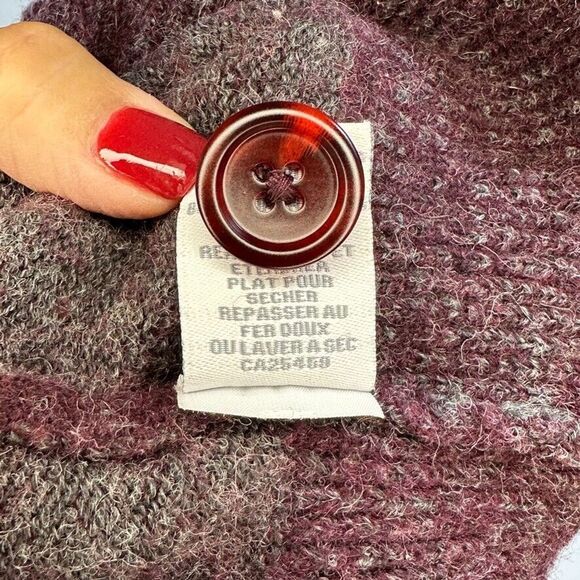 Toscano Firenze Mens Large Burgundy Sweater Wool Blend Henley Button Neck Marble - Picture 11 of 11